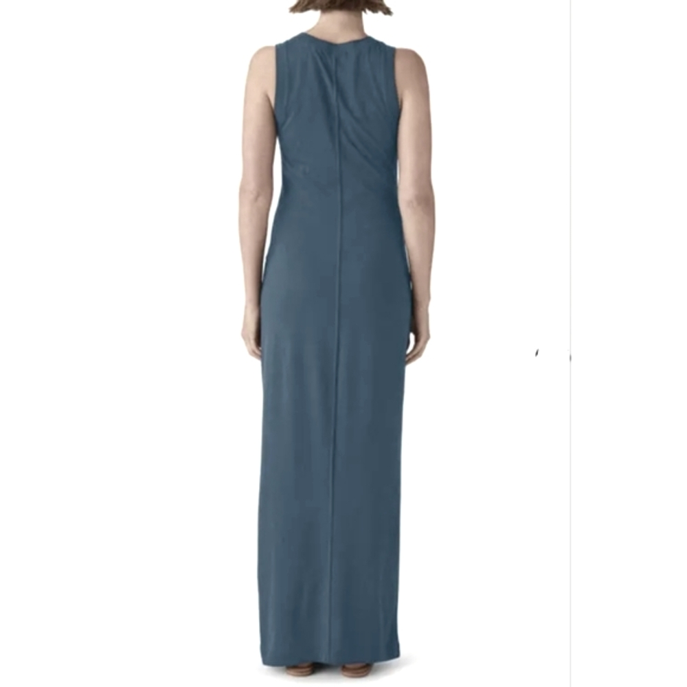 Michael Stars Solange tie waist jersey maxi dress in pebble Blue - Picture 2 of 11
